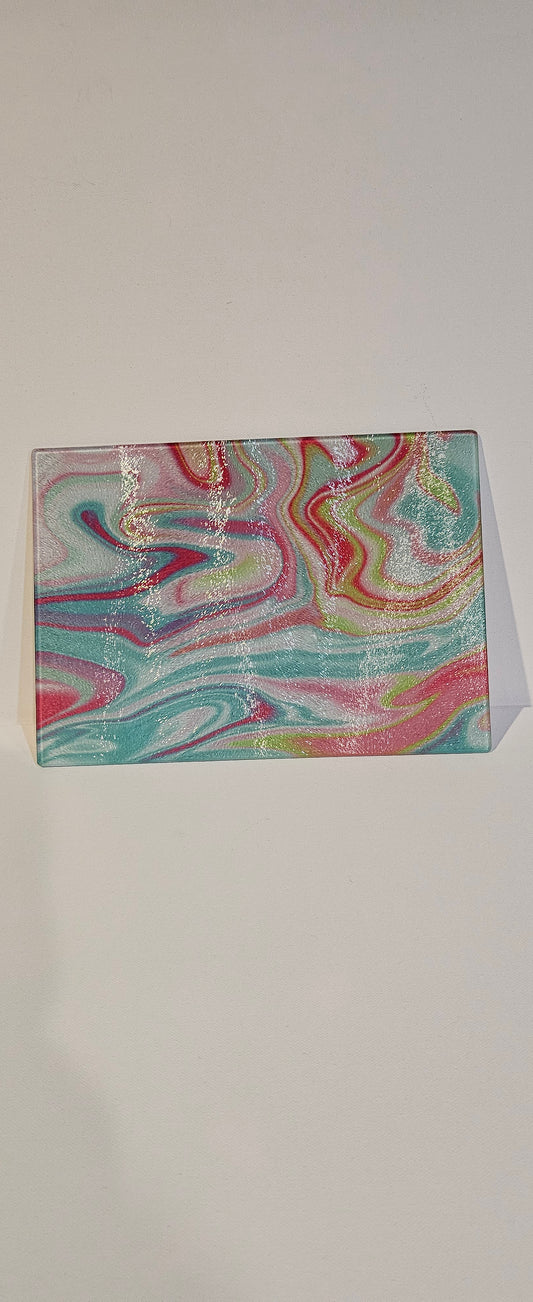 Marbled Glass Cutting Board 8.5 x 11