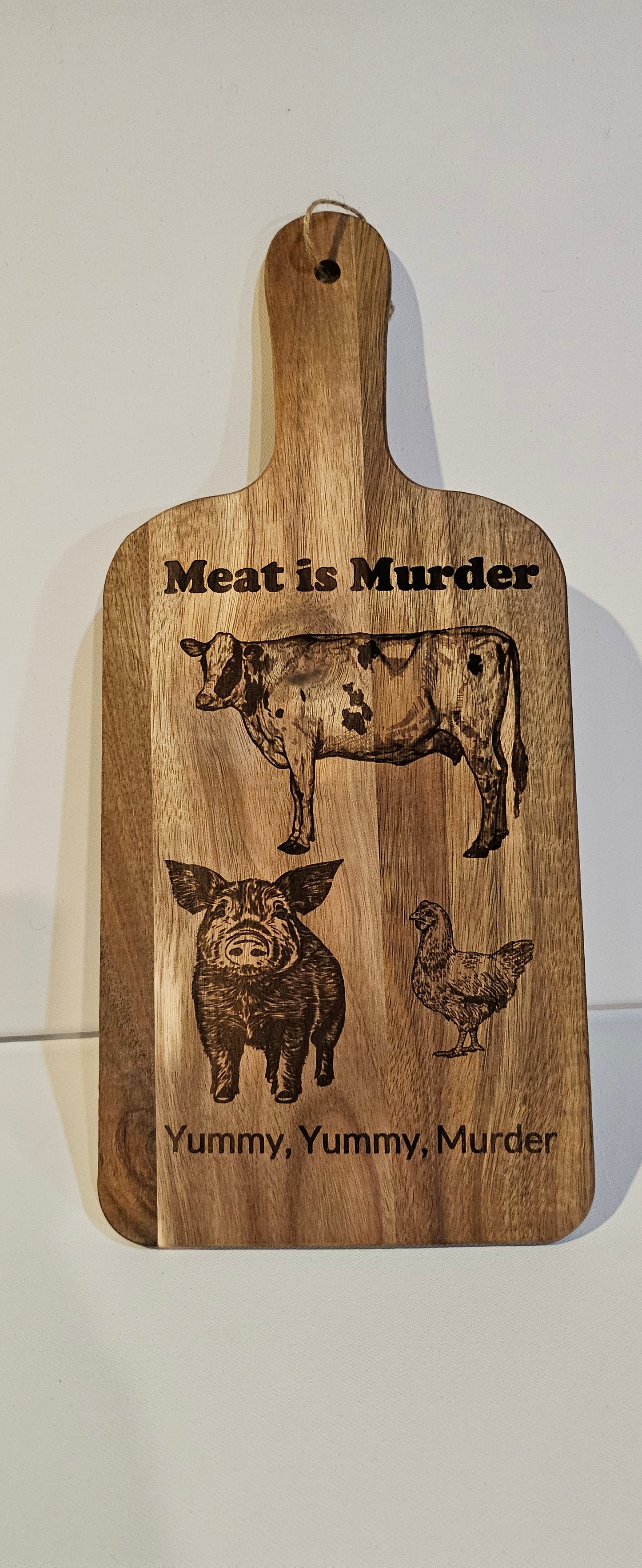 Meat is Murder Cutting Board (Acacia wood)